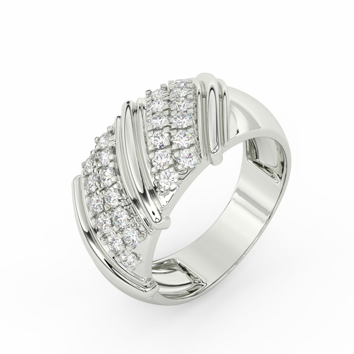 1Ct Round Cut Moissanite Men Cluster Wedding Band Ring 14K Yellow Gold Plated