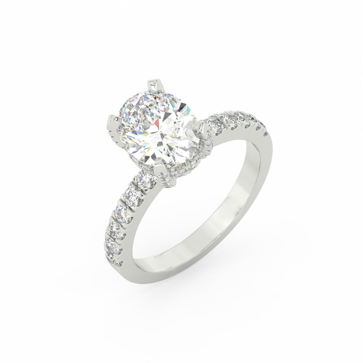 3.18Ct Oval Cut Moissanite Halo Engagement Ring 14K Yellow Gold Plated