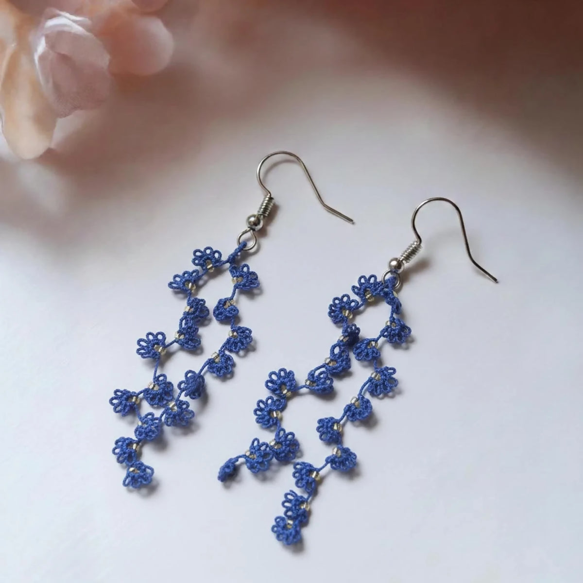 Navy Vine Trail Earrings