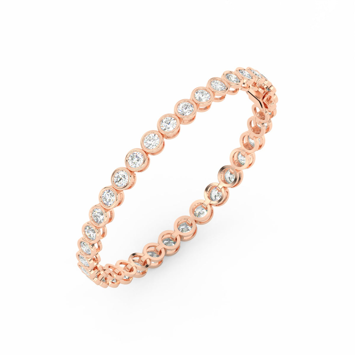 8.70 Ct Round Cut Moissanite Bezel Set Tennis Bracelet 14K Yellow Gold Plated