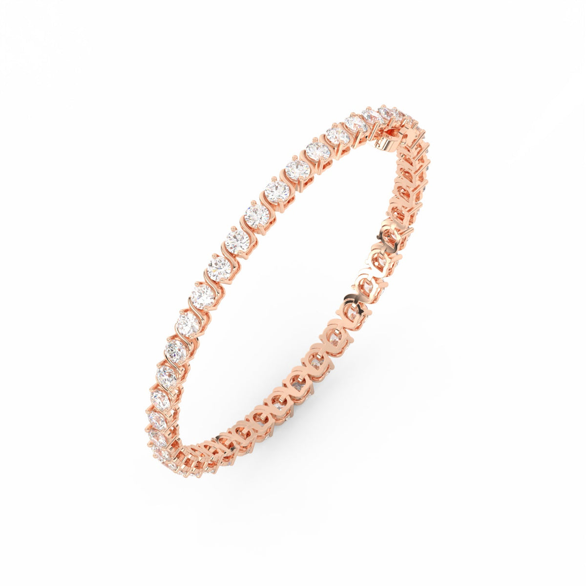 8.40 Ct Round Cut Moissanite Wave Tennis Bracelet 14K Yellow Gold Plated