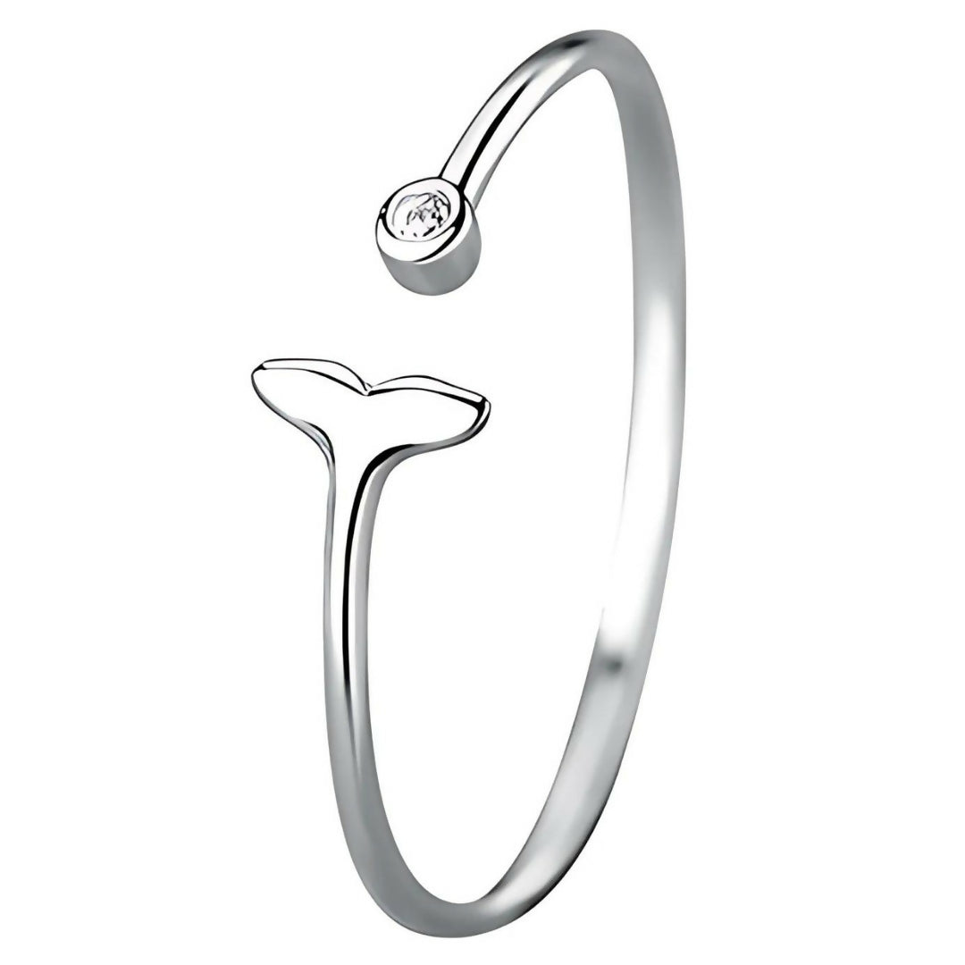 Brd Jewelry 925 Sterling Silver Fish Tail Ring, Adjustable Silver Rings For Women & Girls