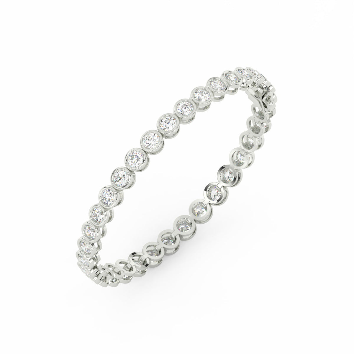 8.70 Ct Round Cut Moissanite Bezel Set Tennis Bracelet 14K Yellow Gold Plated