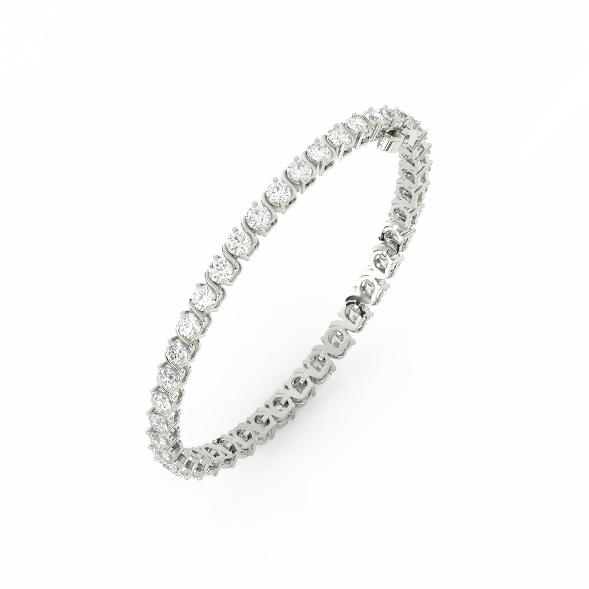 8.40 Ct Round Cut Moissanite Wave Tennis Bracelet 14K Yellow Gold Plated