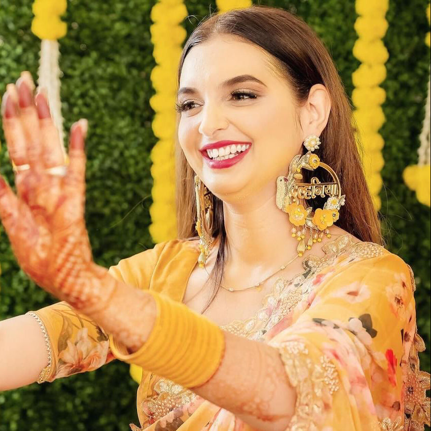 Dulhaniya Earrings in Orange