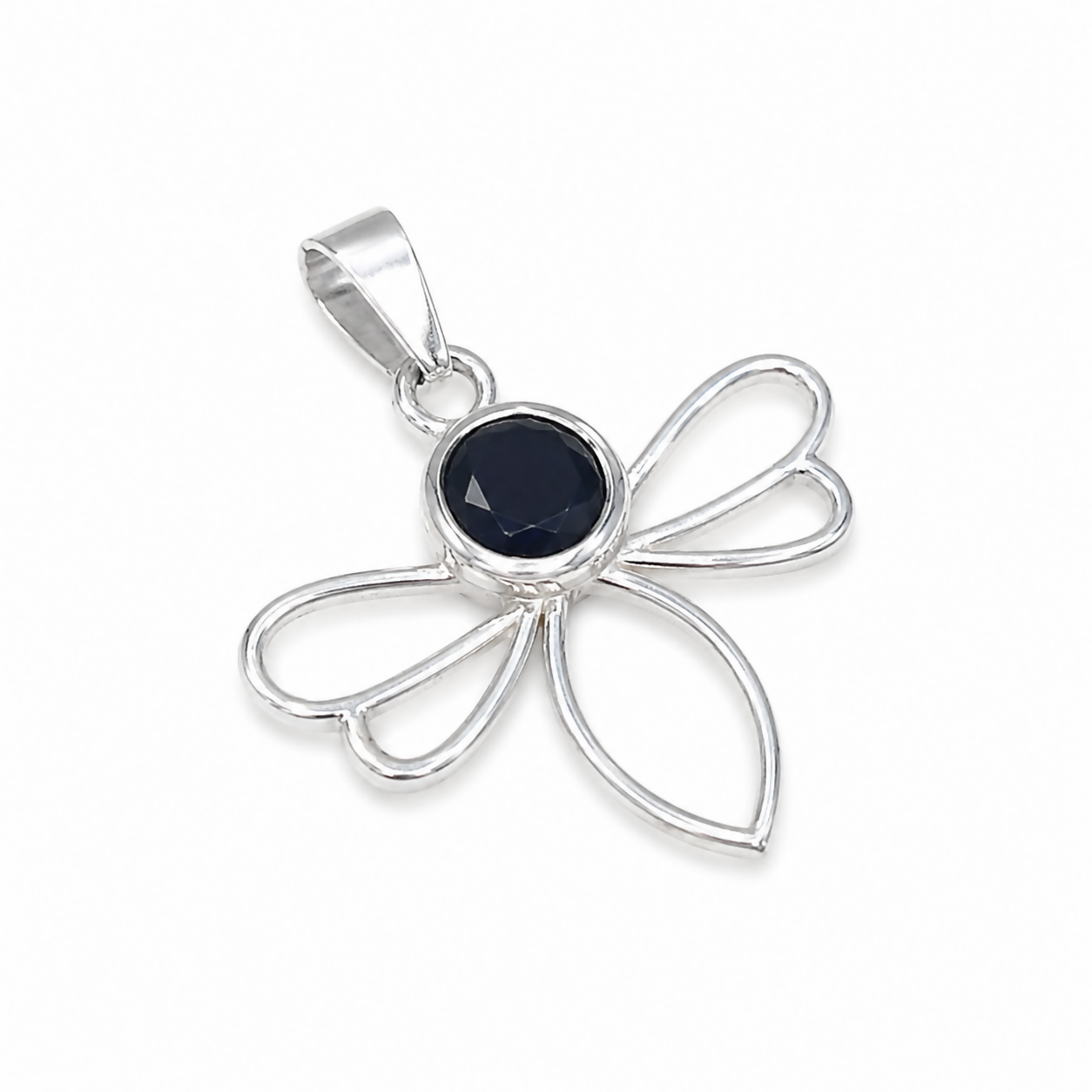 Natural Black Onyx Pendant | 925 Sterling Silver | Bee Pendant