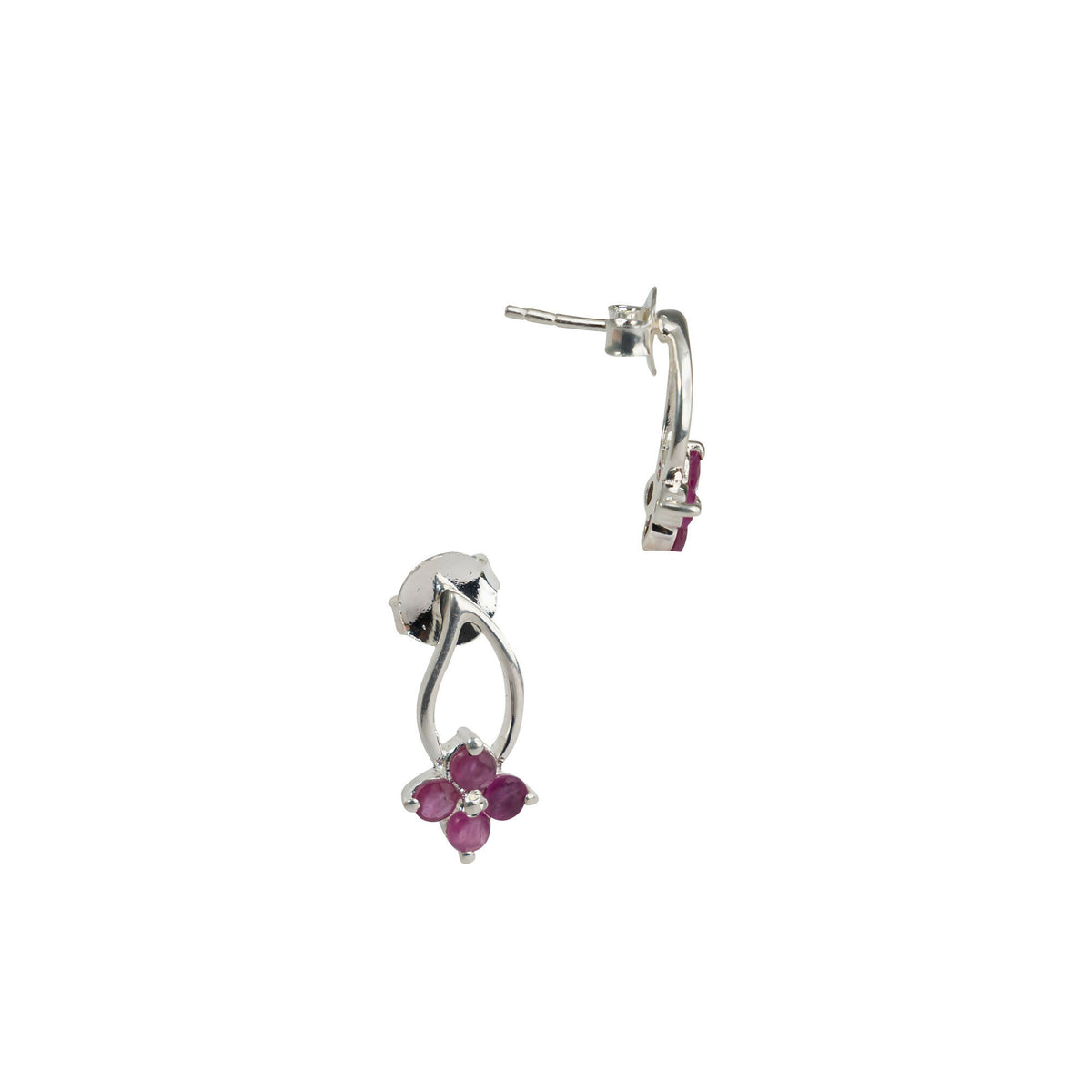 925 Sterling Silver Ruby Earrings for Women | Natural Red Gemstone Drop Earrings | Elegant Silver Jewelry Gift