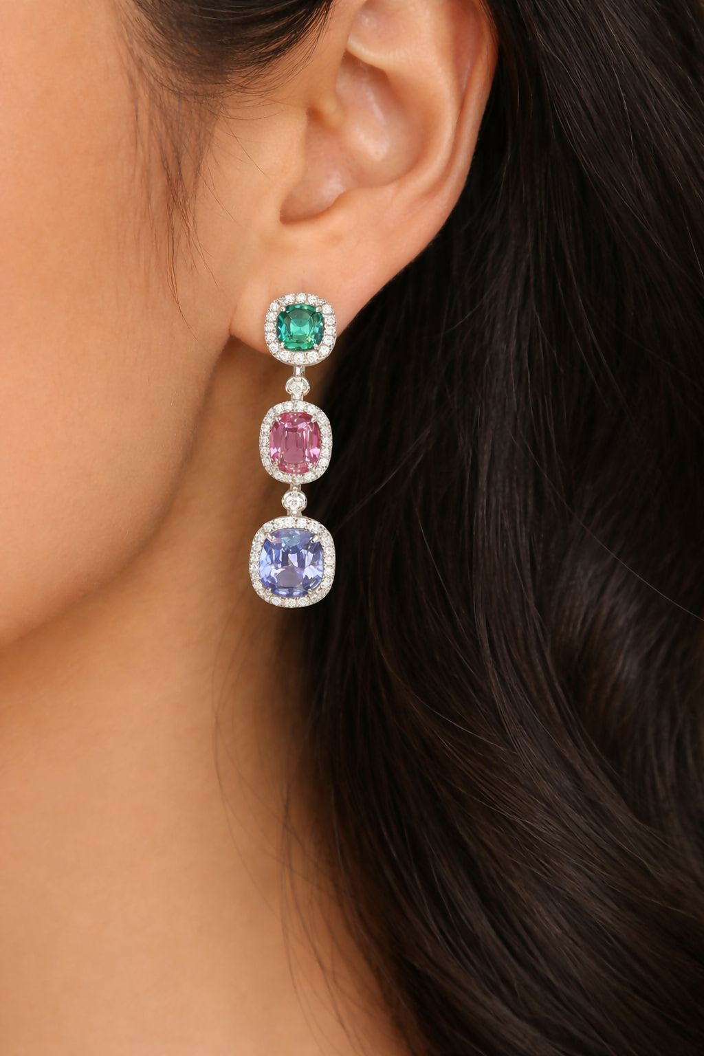 Coloured Stone Danglers