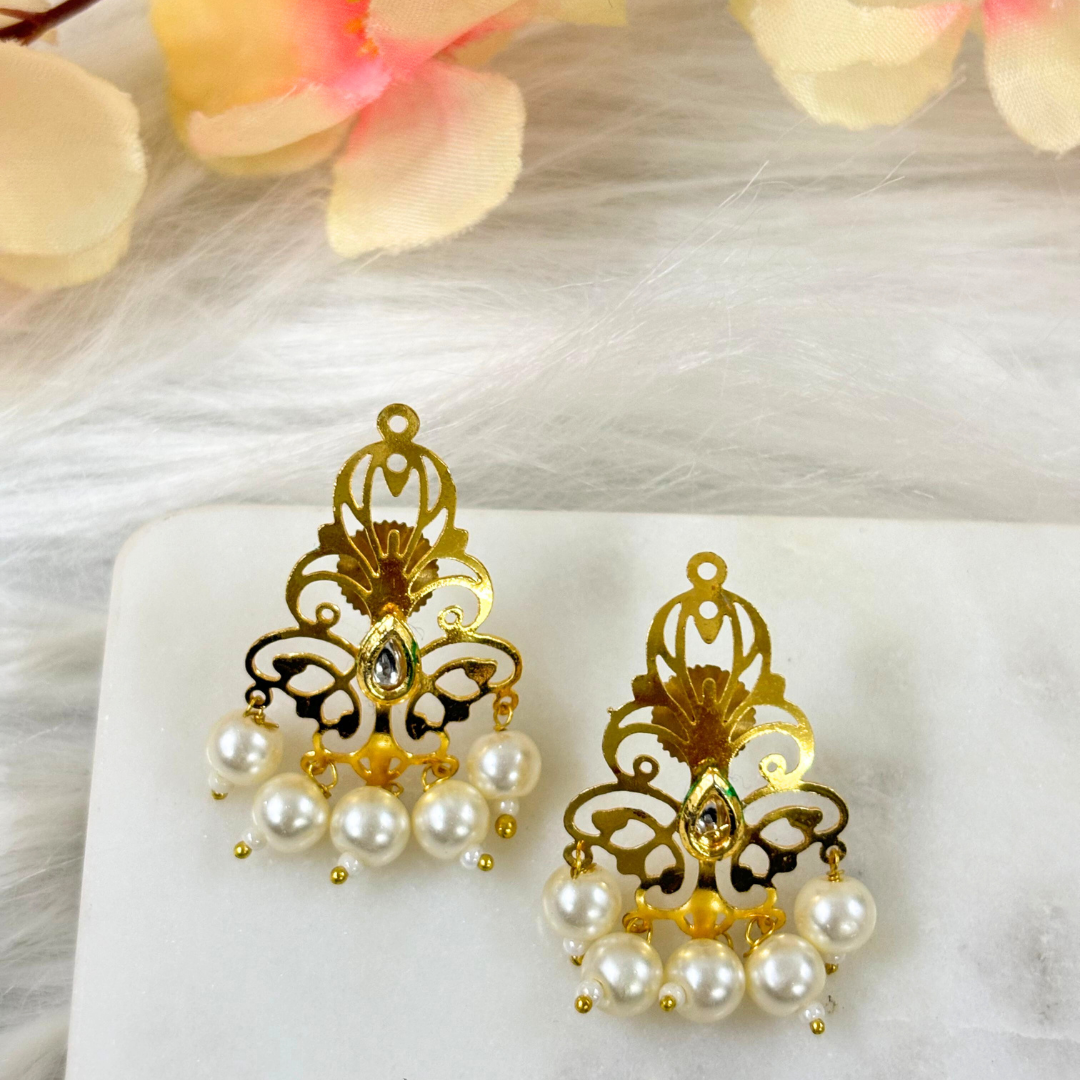 Gold Plated Pearl Drop Earrings