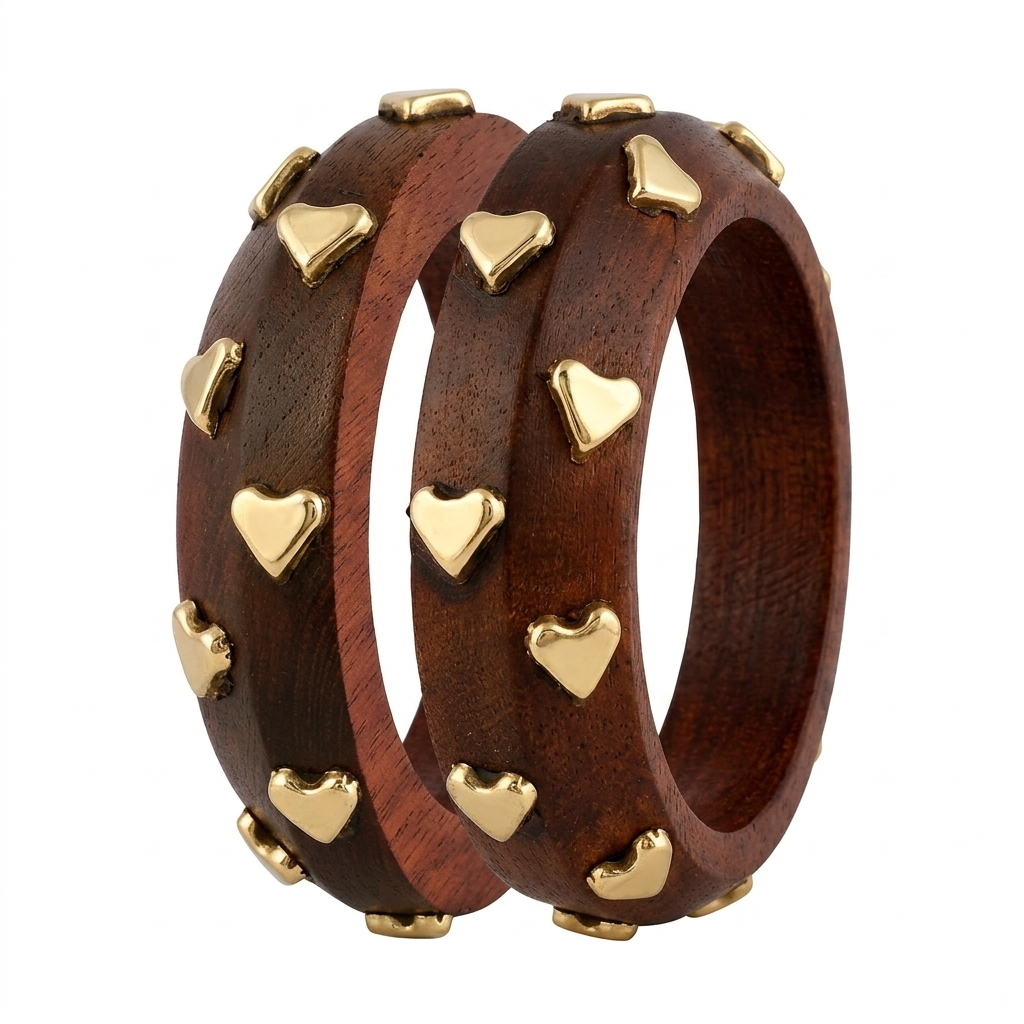 Handcrafted Wooden Bangles Set of 2