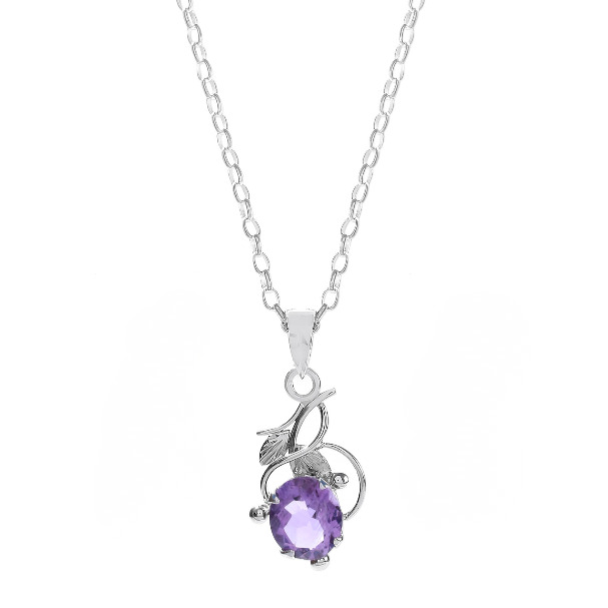 925 Silver Amethyst Pendant Elegant Sterling Silver Jewelry for Timeless Beauty and Special Occasions