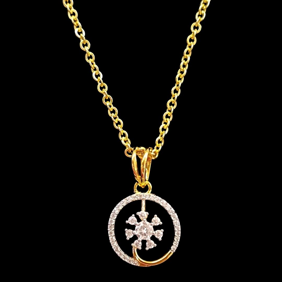 Gold Plated Cubic Zirconia Pendant Set