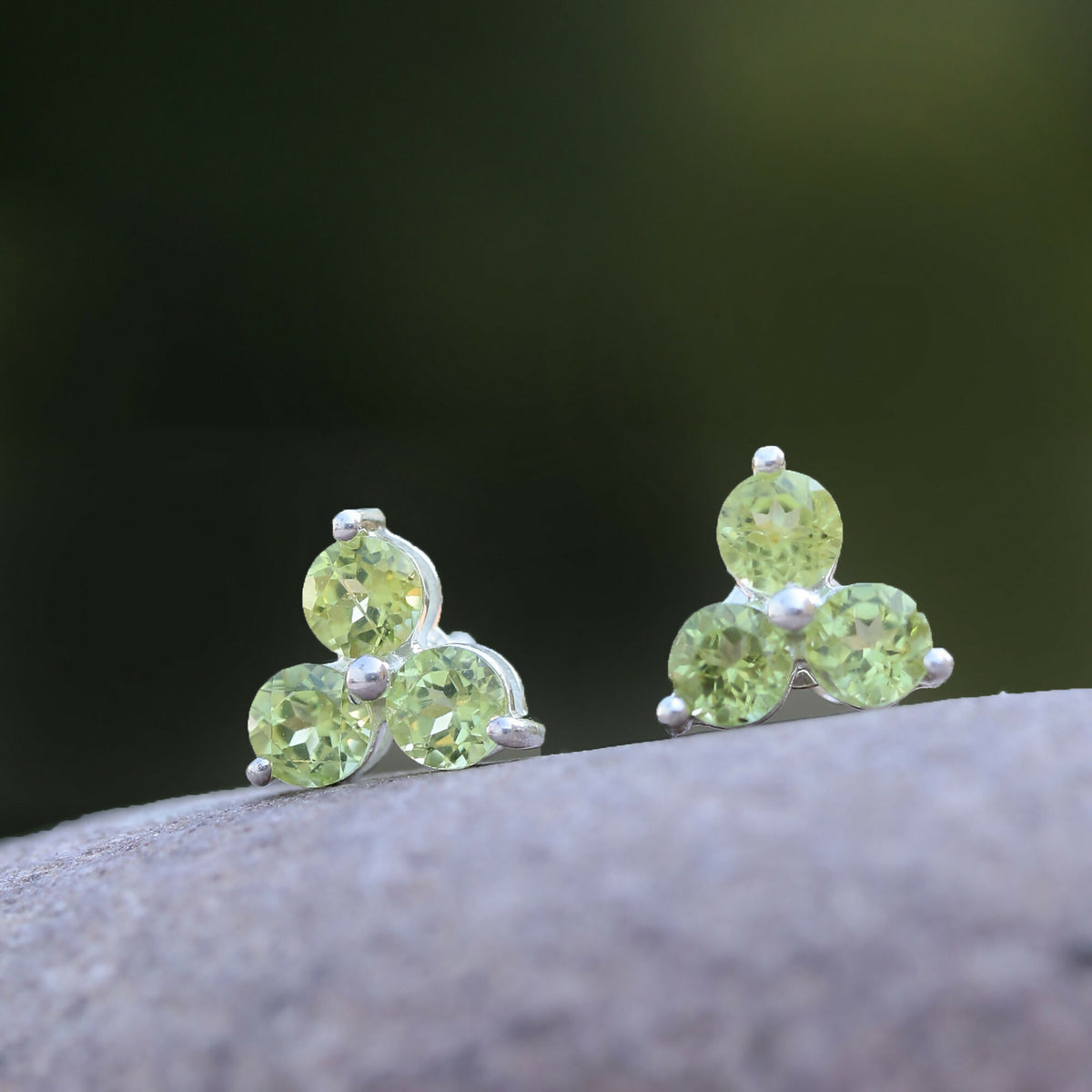 925 Sterling Silver Peridot Earrings for Women | Natural Light Green Gemstone Drop Earrings | Elegant Silver Jewelry