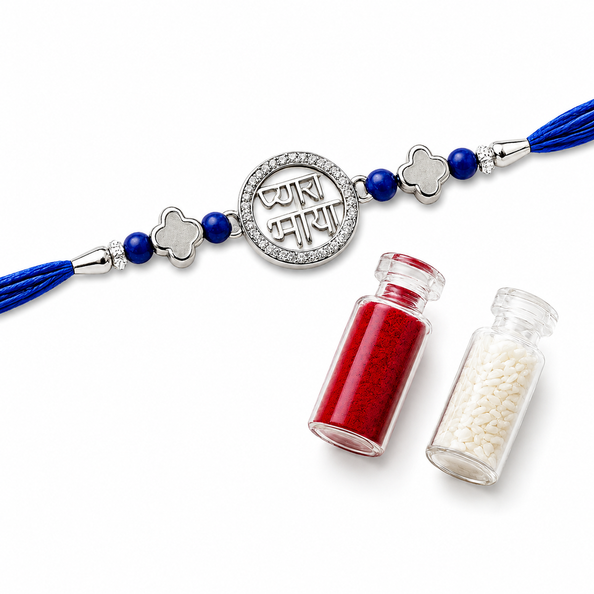 925 Silver Rhodium Plated Premium Rakhi Combo (Set of 3)