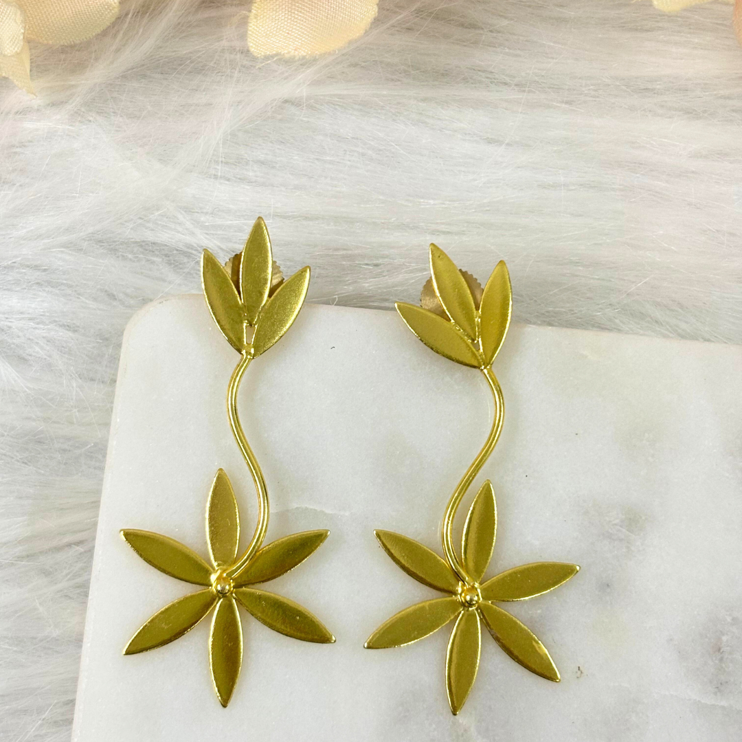 Gold Plated Floral Earrings
