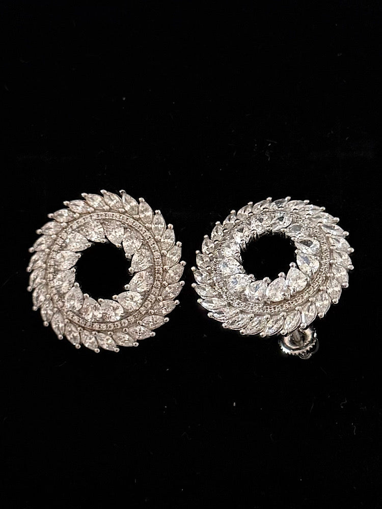 Silver Round Earrings