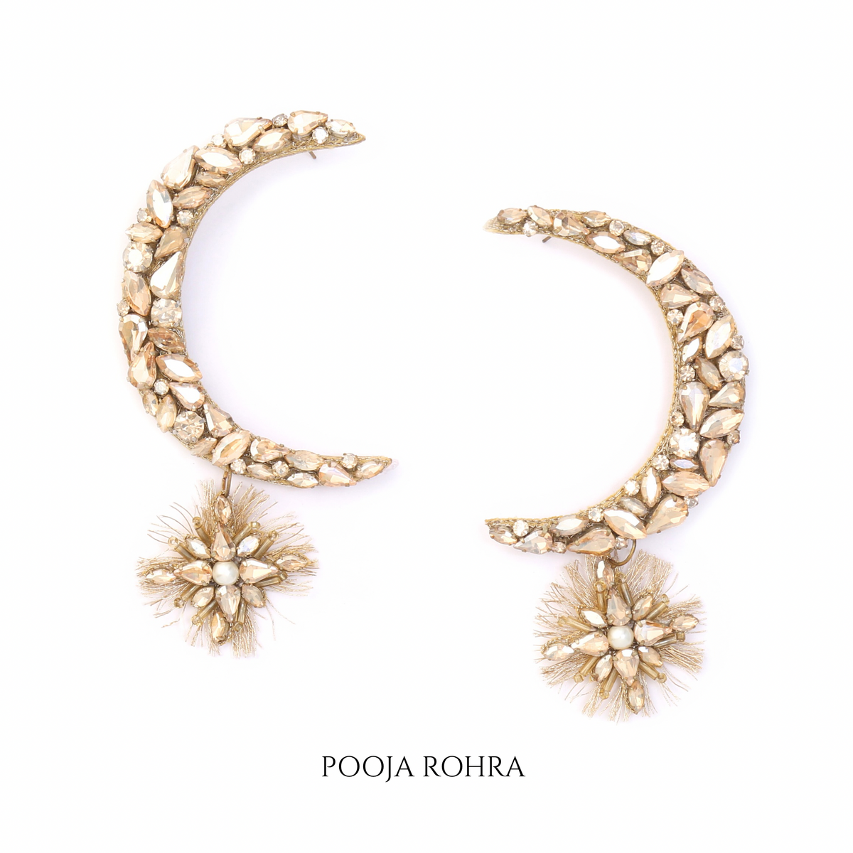 Chaand Sitara Earrings in Gold