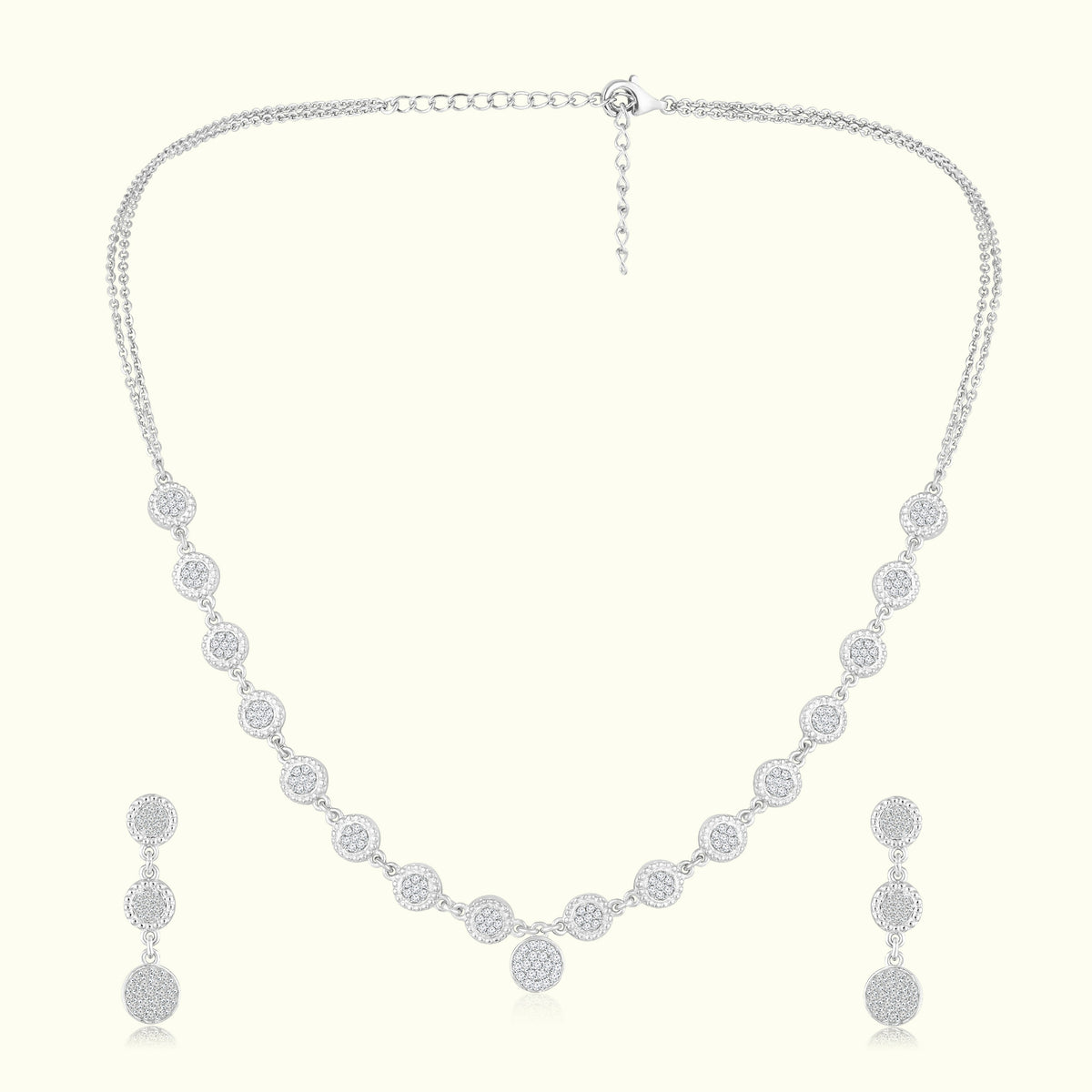 Elara Silver Necklace Set