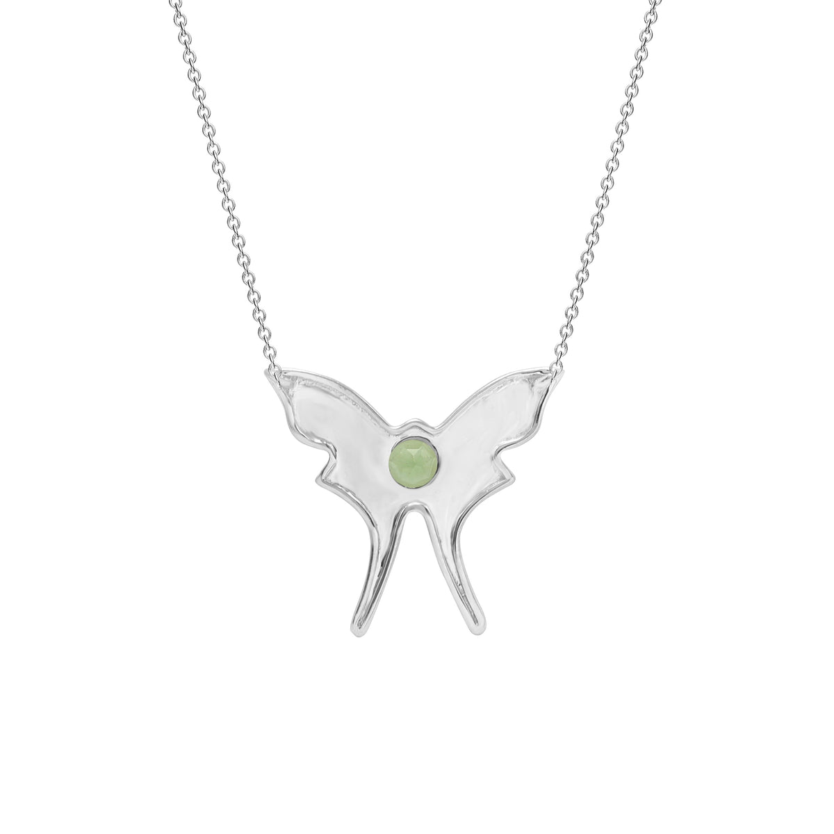 925 Silver Butterfly Shaped Amethyst Pendant Back View