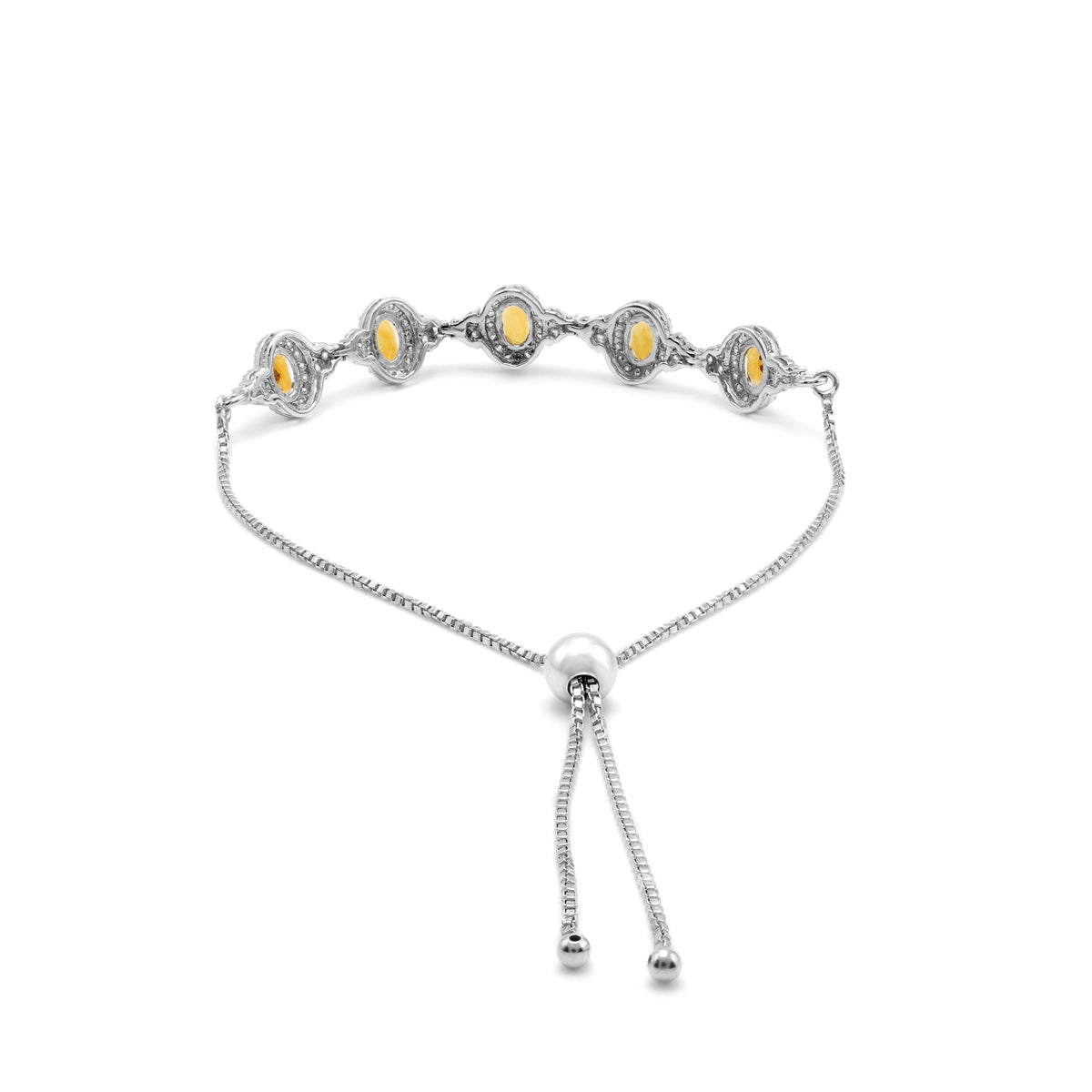 925 Silver Citrine & Cubic Zirconia Bracelet 2