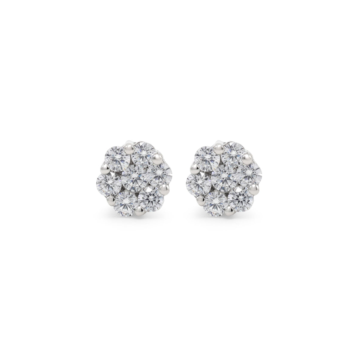 925 Silver Cubic Zirconias Stone Stud Earrings