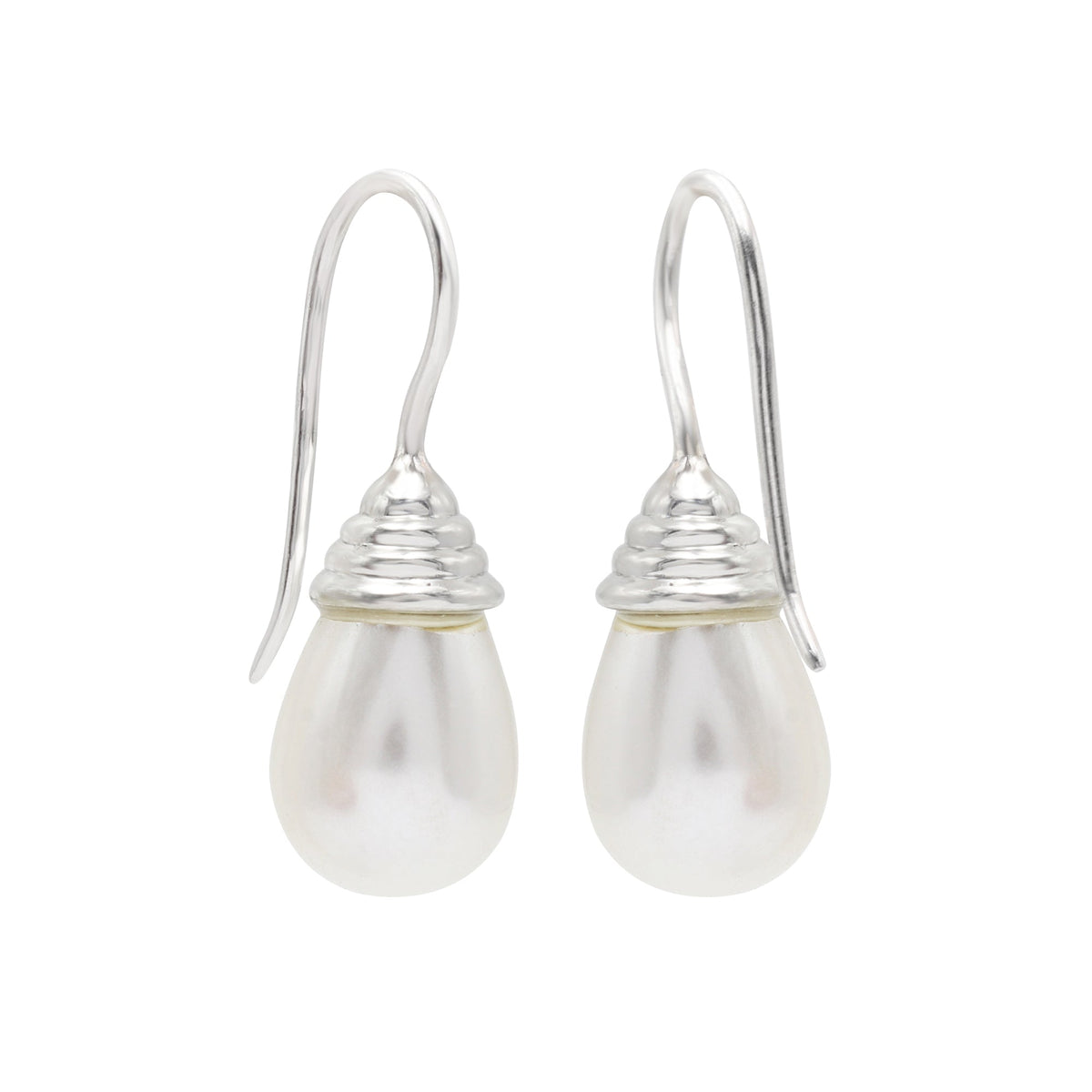925 Silver Fresh-Water Pearl Stone Drop Earrings For Women Side View