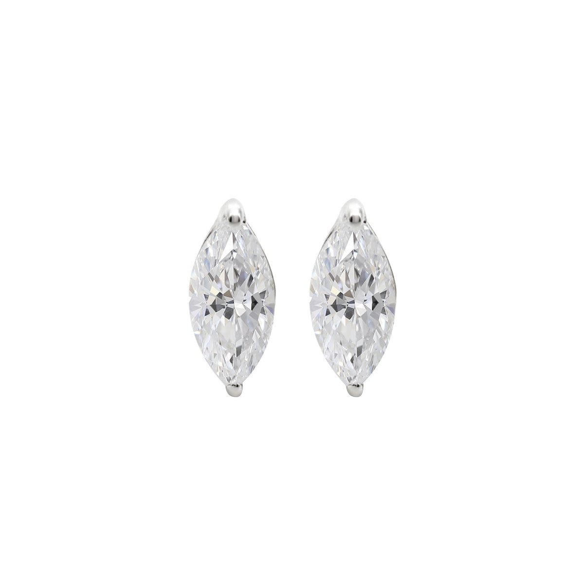 925 Silver Marquise Moissanite Stud Earrings