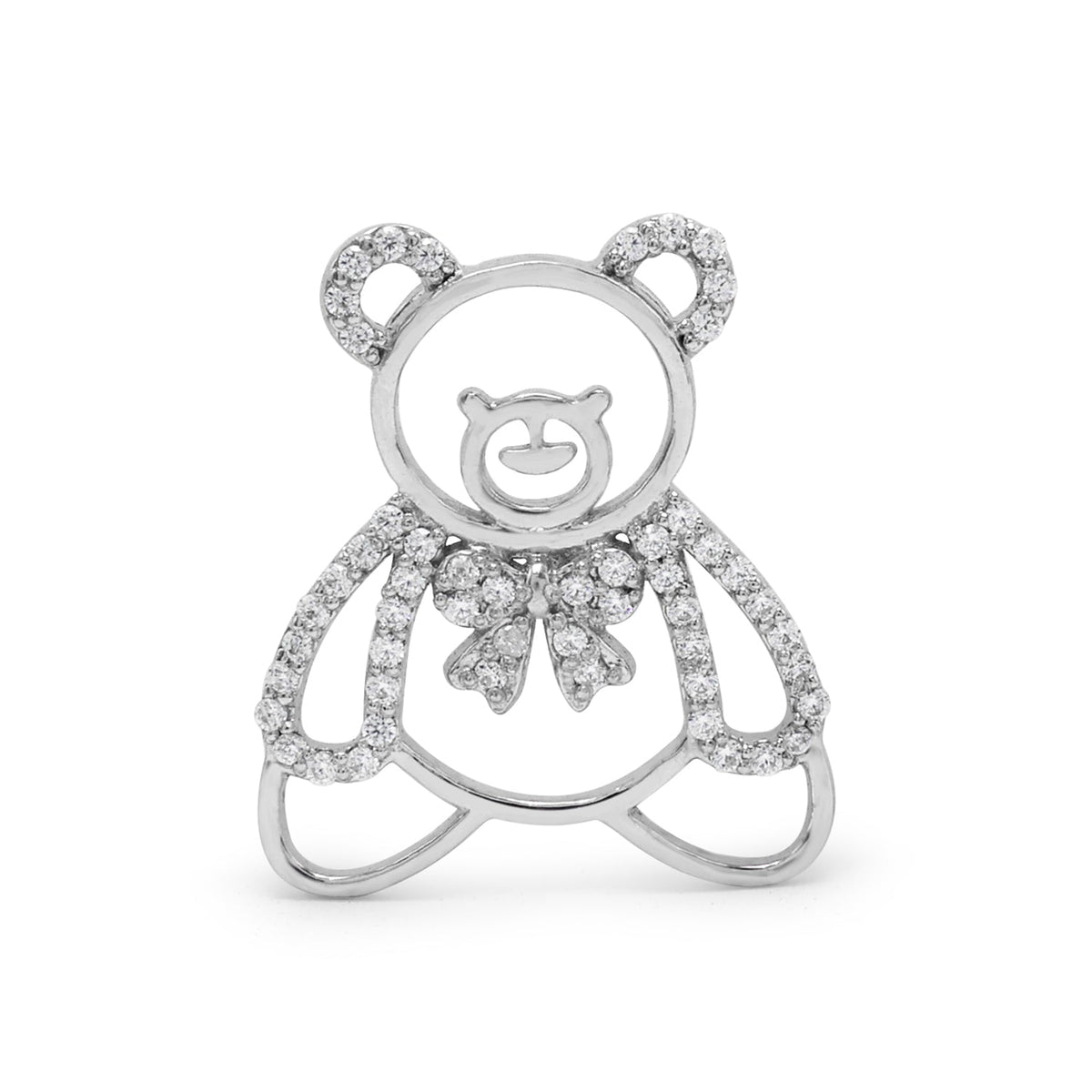 925 Silver Teddy Bear Cubic Zirconias Pendant Pendant View