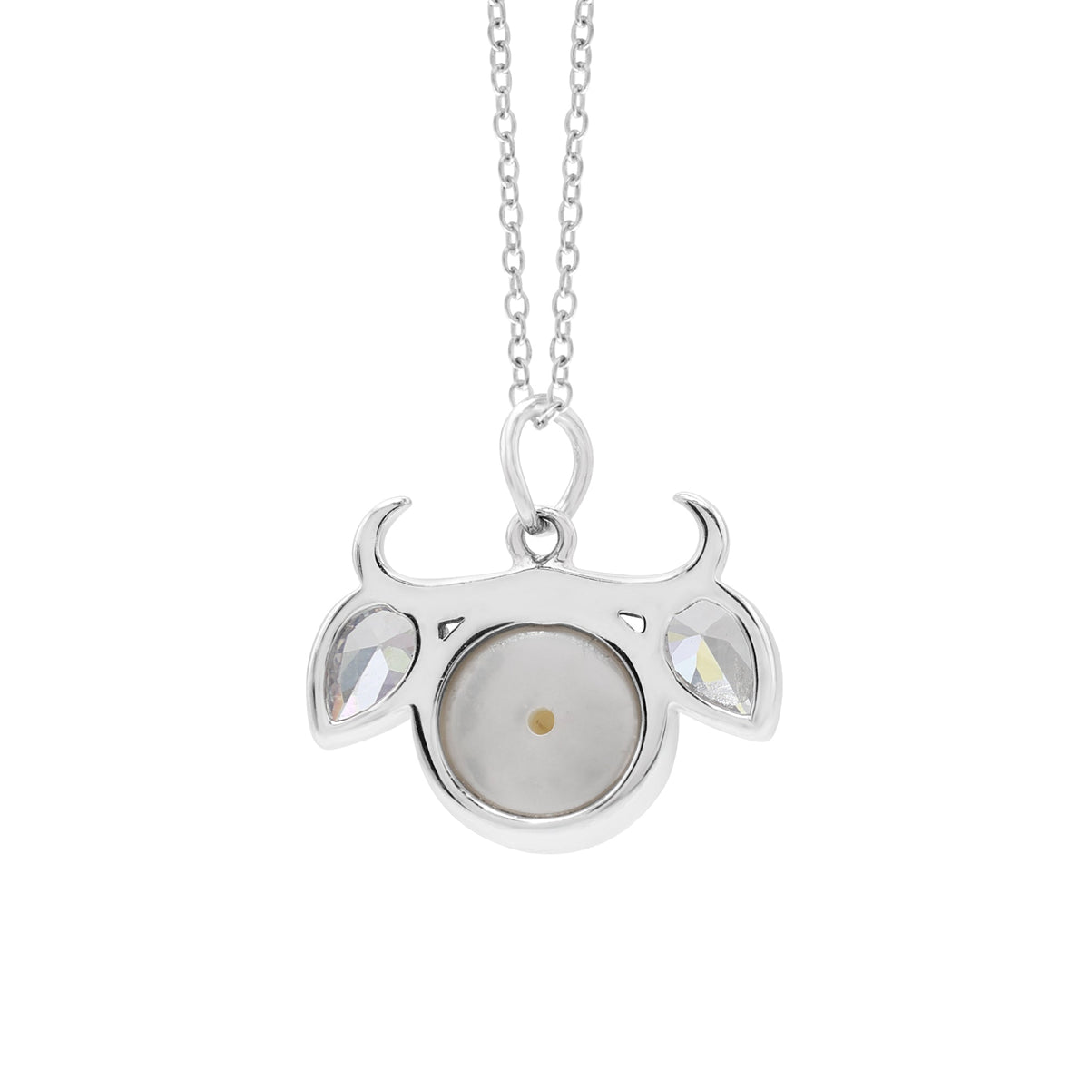 925 Silver Zodiac Sign Taurus Pendant Necklace Back View