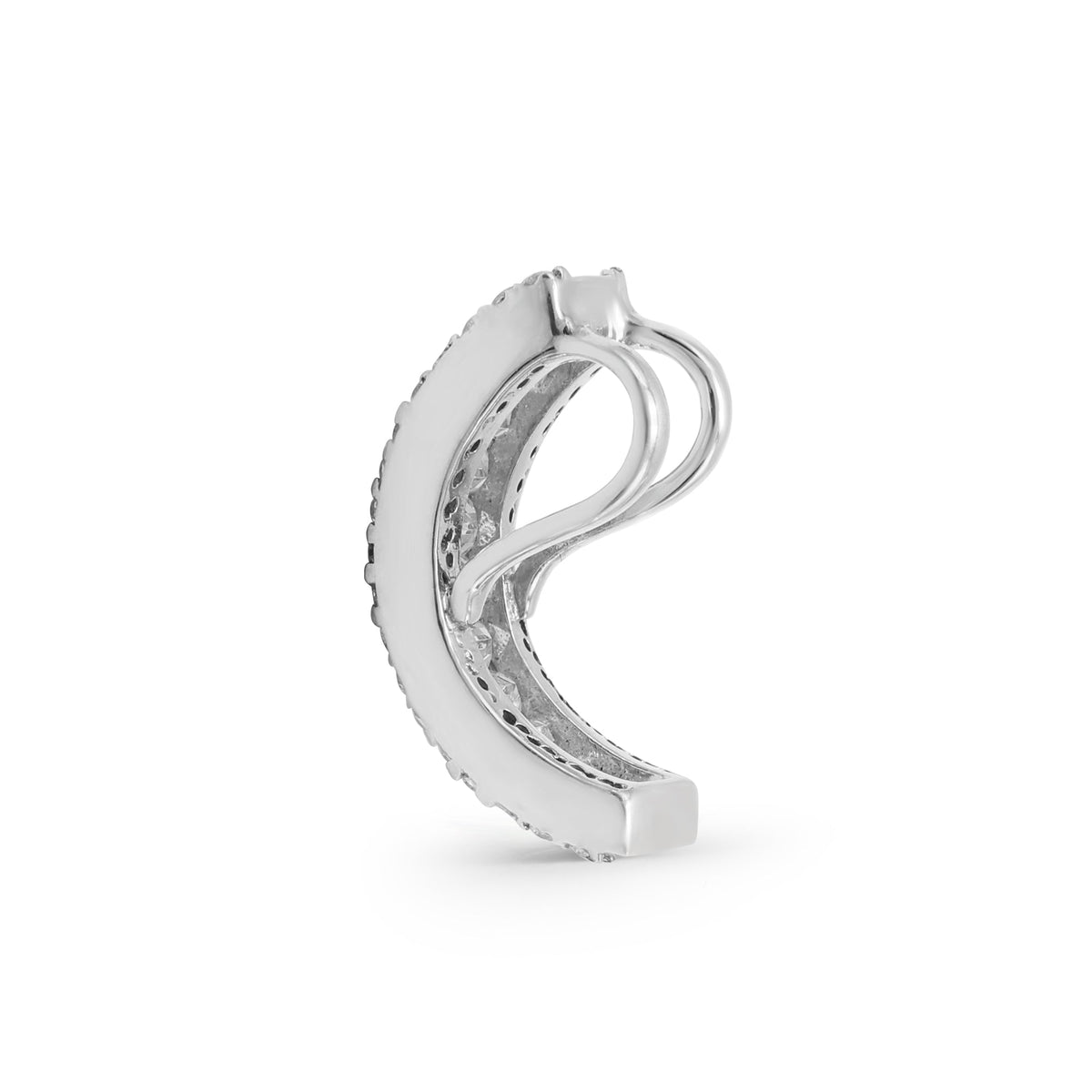 925 Sterling Silver Cubic Zirconias Pendant Side View