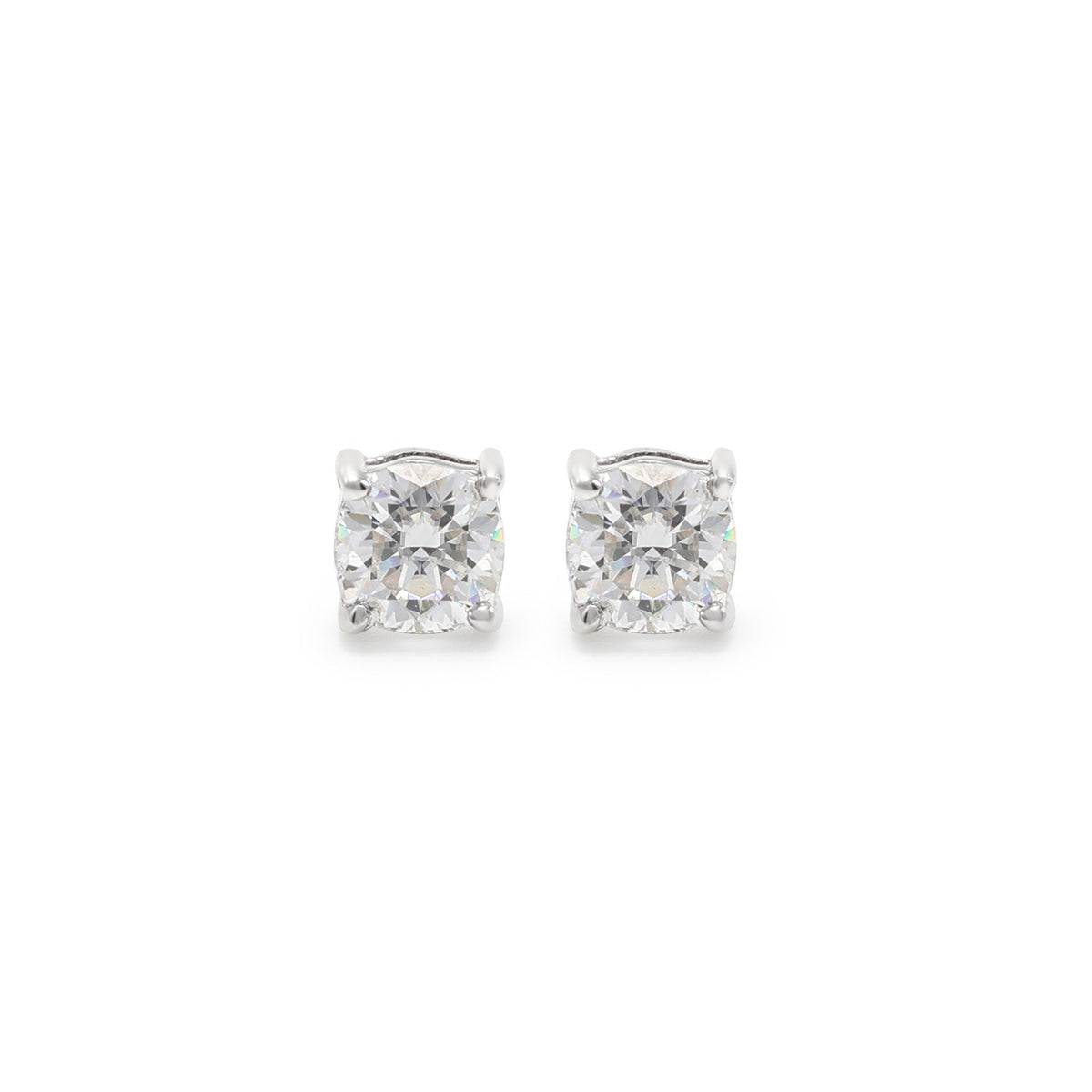 925 Sterling Silver Studs With Round Moissanite Stones