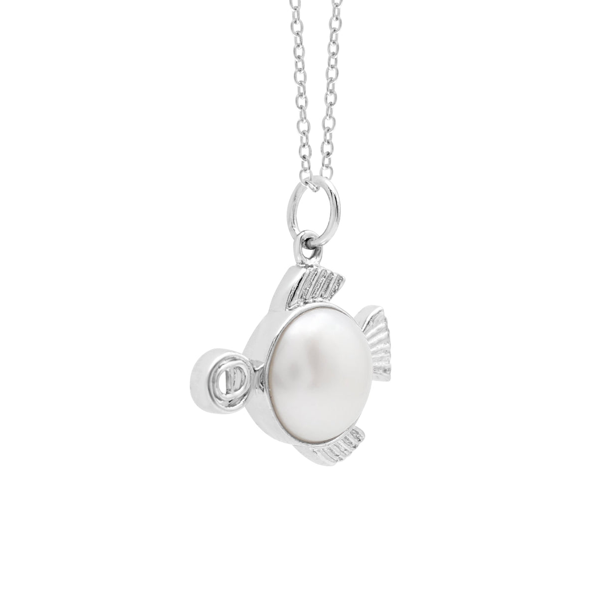 925 Sterling Silver Zodiac Sign Pisces Necklace Pendant Side View