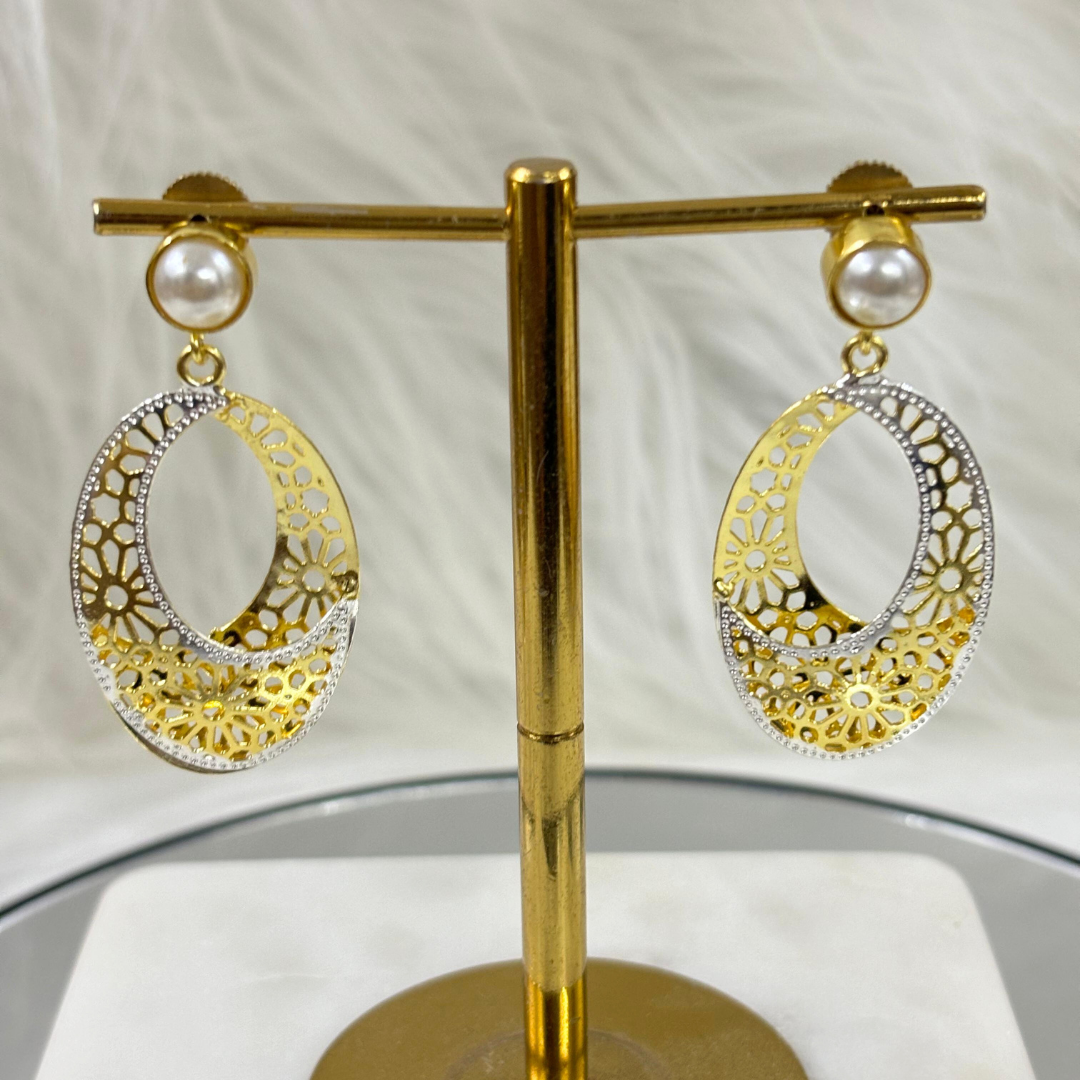 Dual-Tone Filigree Earrings