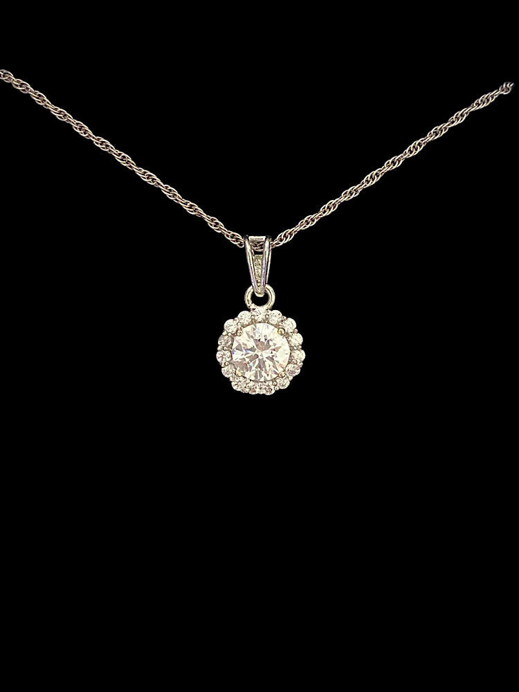 Silver Solitaire Pendant