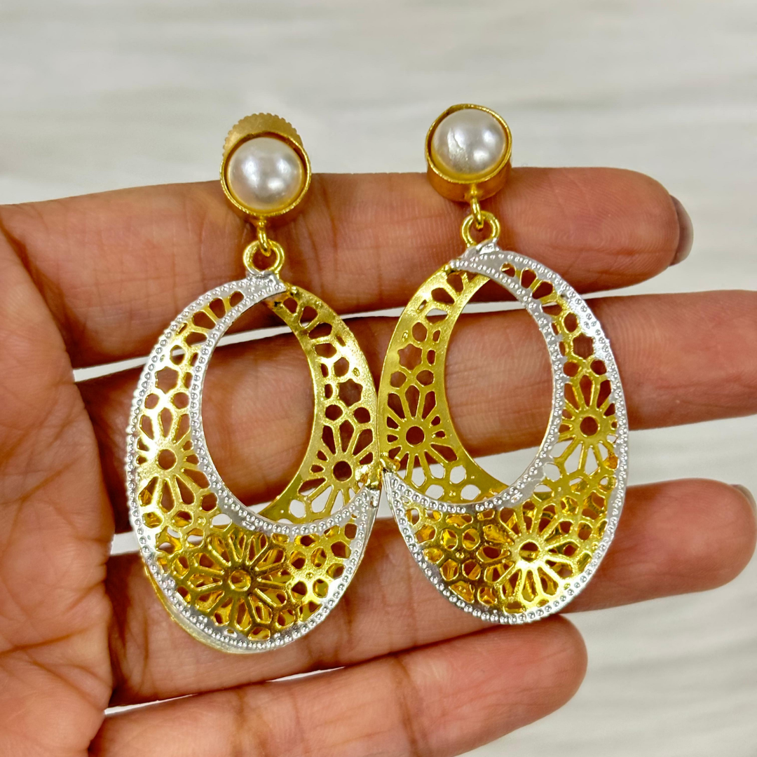 Dual-Tone Filigree Earrings