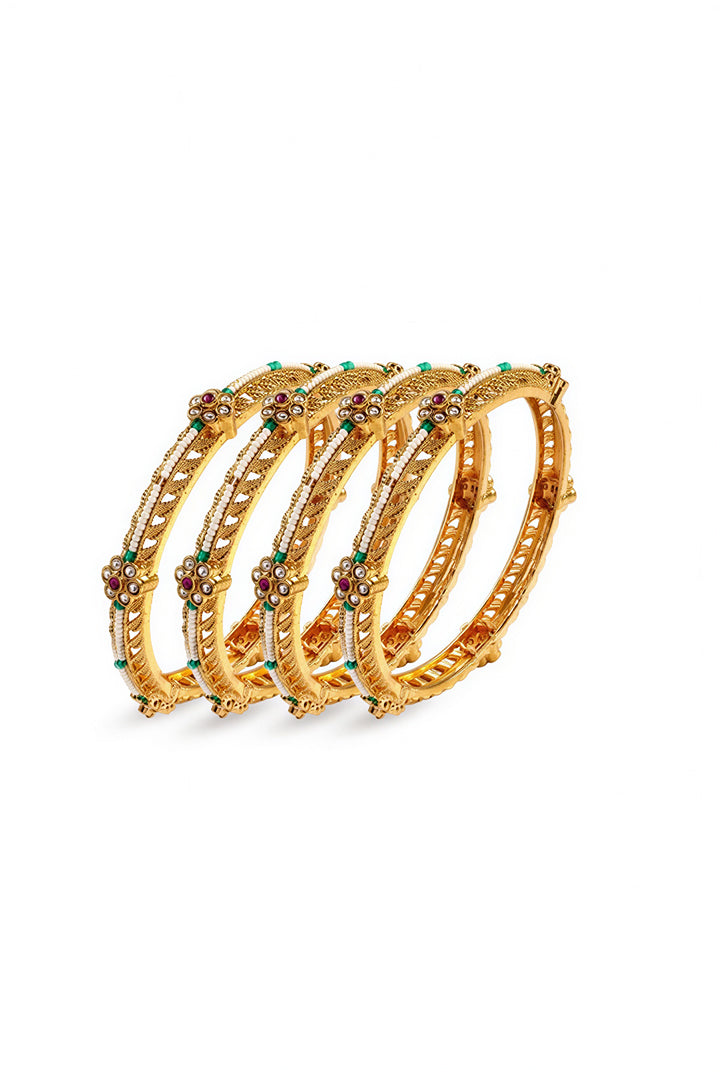 Kaveri Pearl Bangle Set of 4