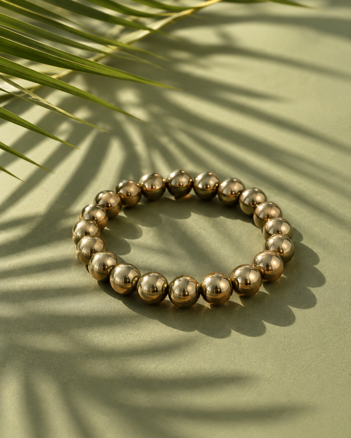 Natural Golden Hematite 8mm Beaded Bracelet