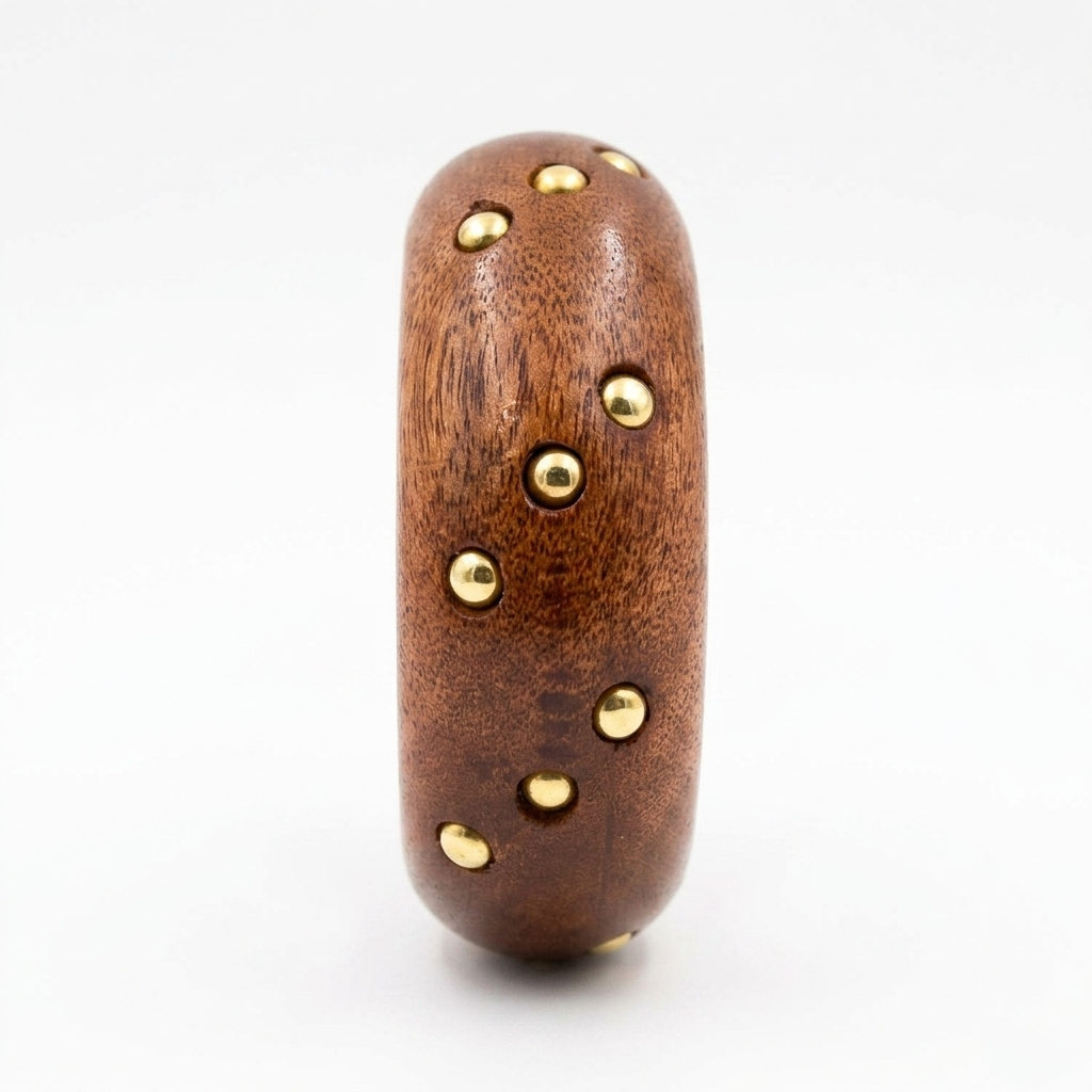 Handcrafted Wooden Studded Bangle Set of 1