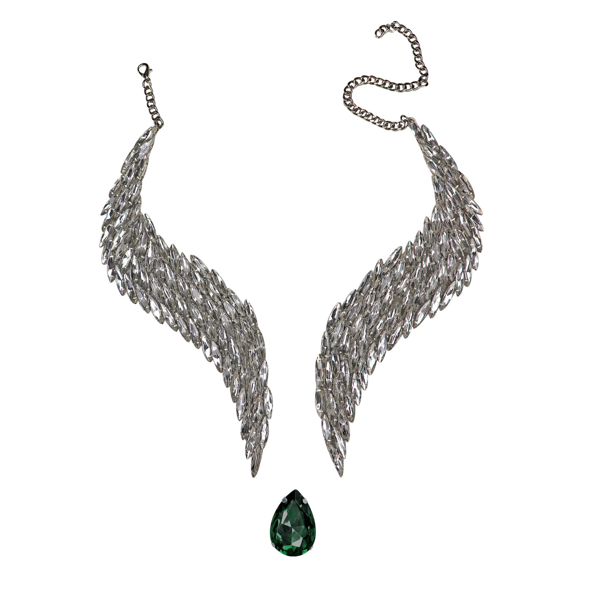Celestial Flight: The Floating Pendant in Emerald