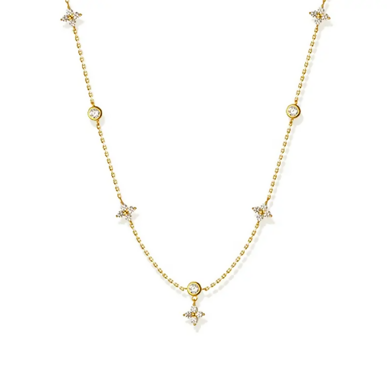 Brd Jewelry 925 Sterling Silver 18K Gold Plated Minimalist Necklace For Women And Girls
