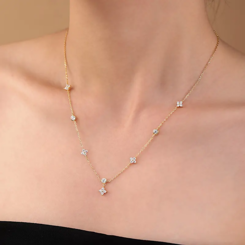 Brd Jewelry 925 Sterling Silver 18K Gold Plated Minimalist Necklace For Women And Girls