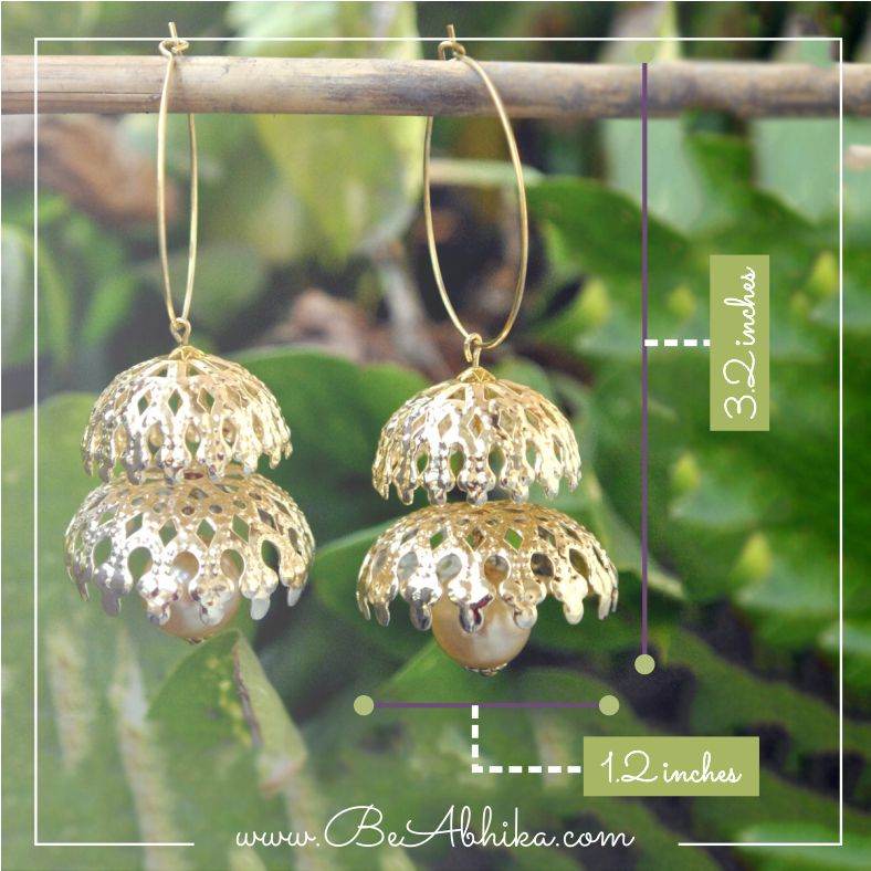 Traditional Kundan earrings in gold-tone, perfect for weddings and festive wear