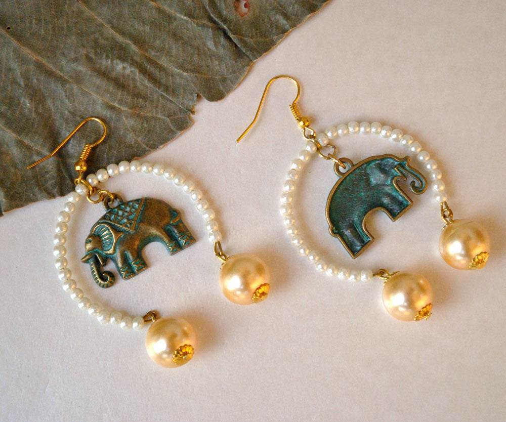 Traditional Kundan earrings in gold-tone, perfect for weddings and festive wear