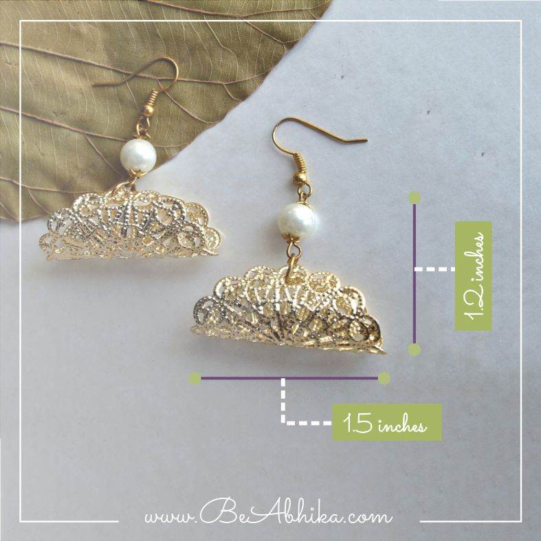 Traditional Kundan earrings in gold-tone, perfect for weddings and festive wear