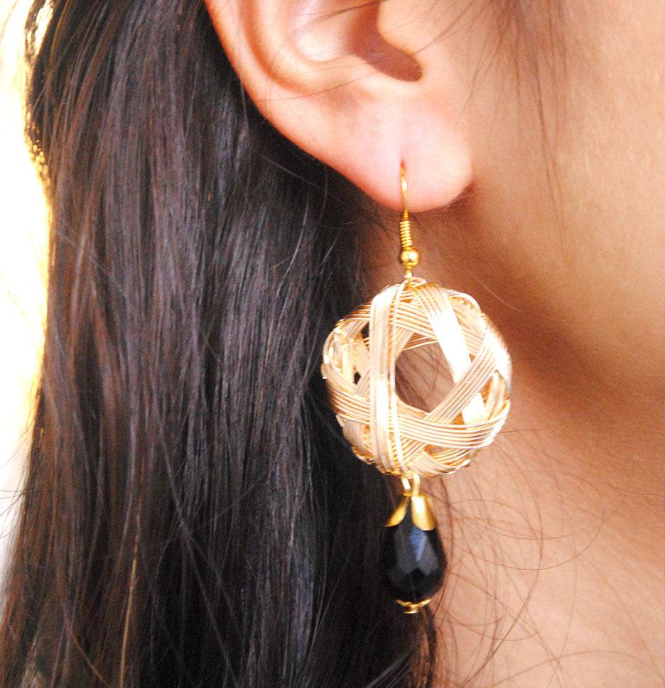 Traditional Kundan earrings in gold-tone, perfect for weddings and festive wear