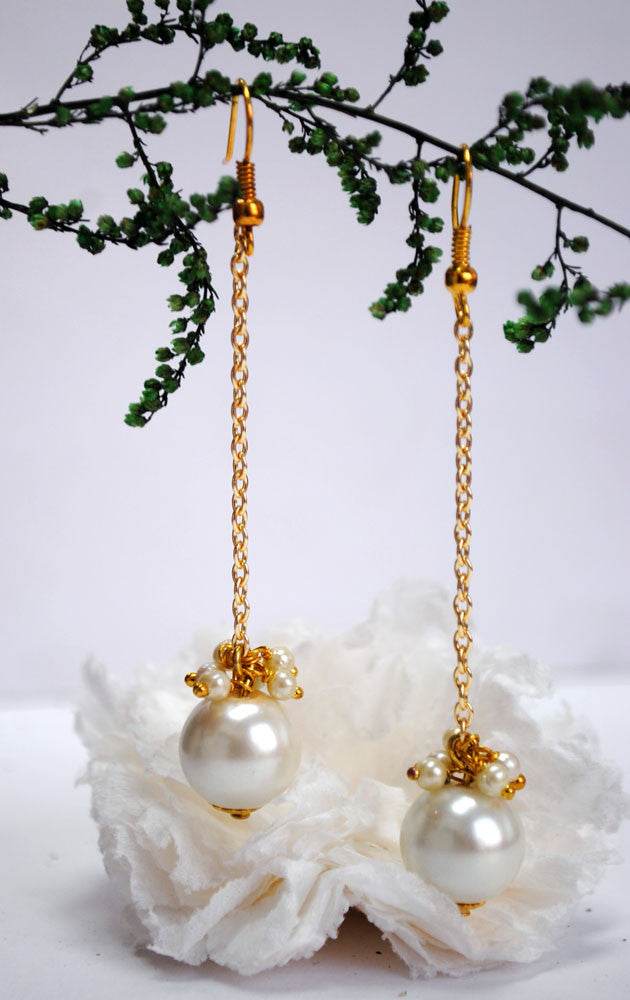 Traditional Kundan earrings in gold-tone, perfect for weddings and festive wear