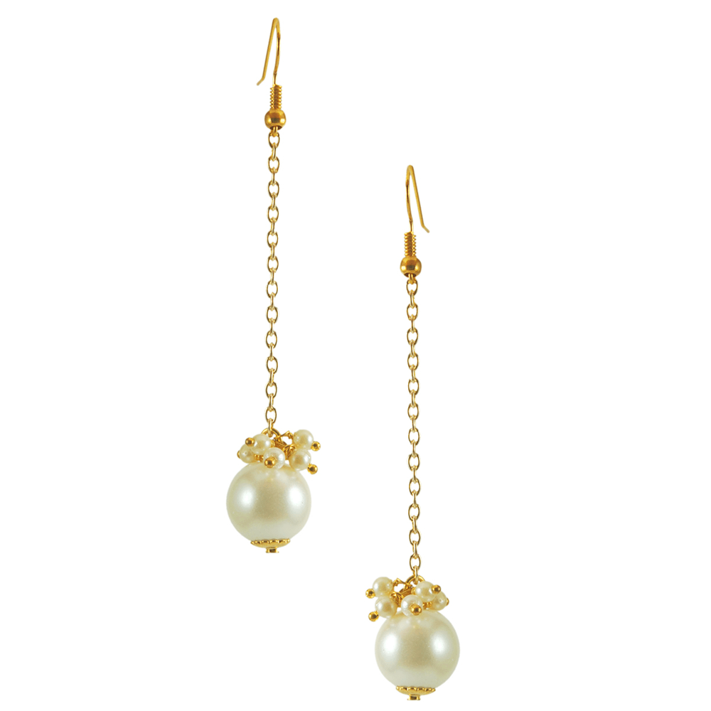 Traditional Kundan earrings in gold-tone, perfect for weddings and festive wear