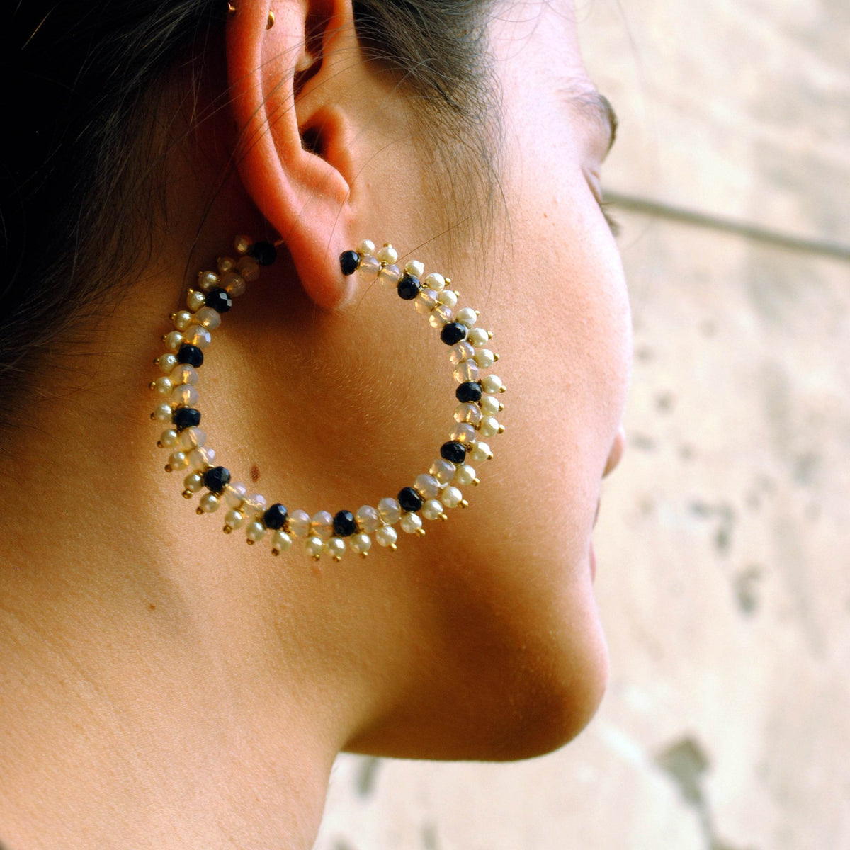 Traditional Kundan earrings in gold-tone, perfect for weddings and festive wear