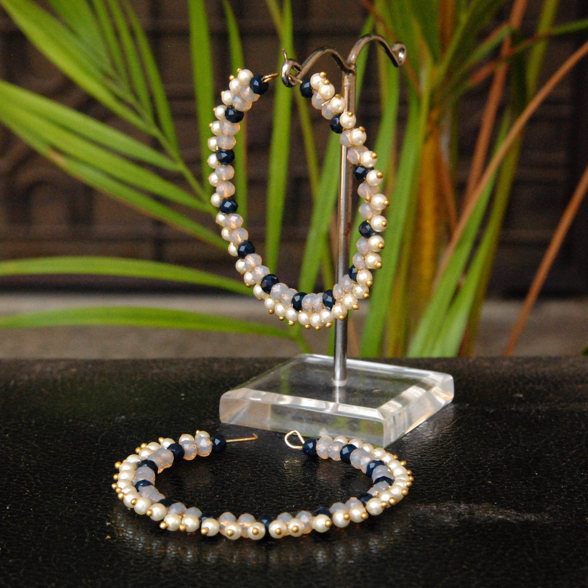 Traditional Kundan earrings in gold-tone, perfect for weddings and festive wear