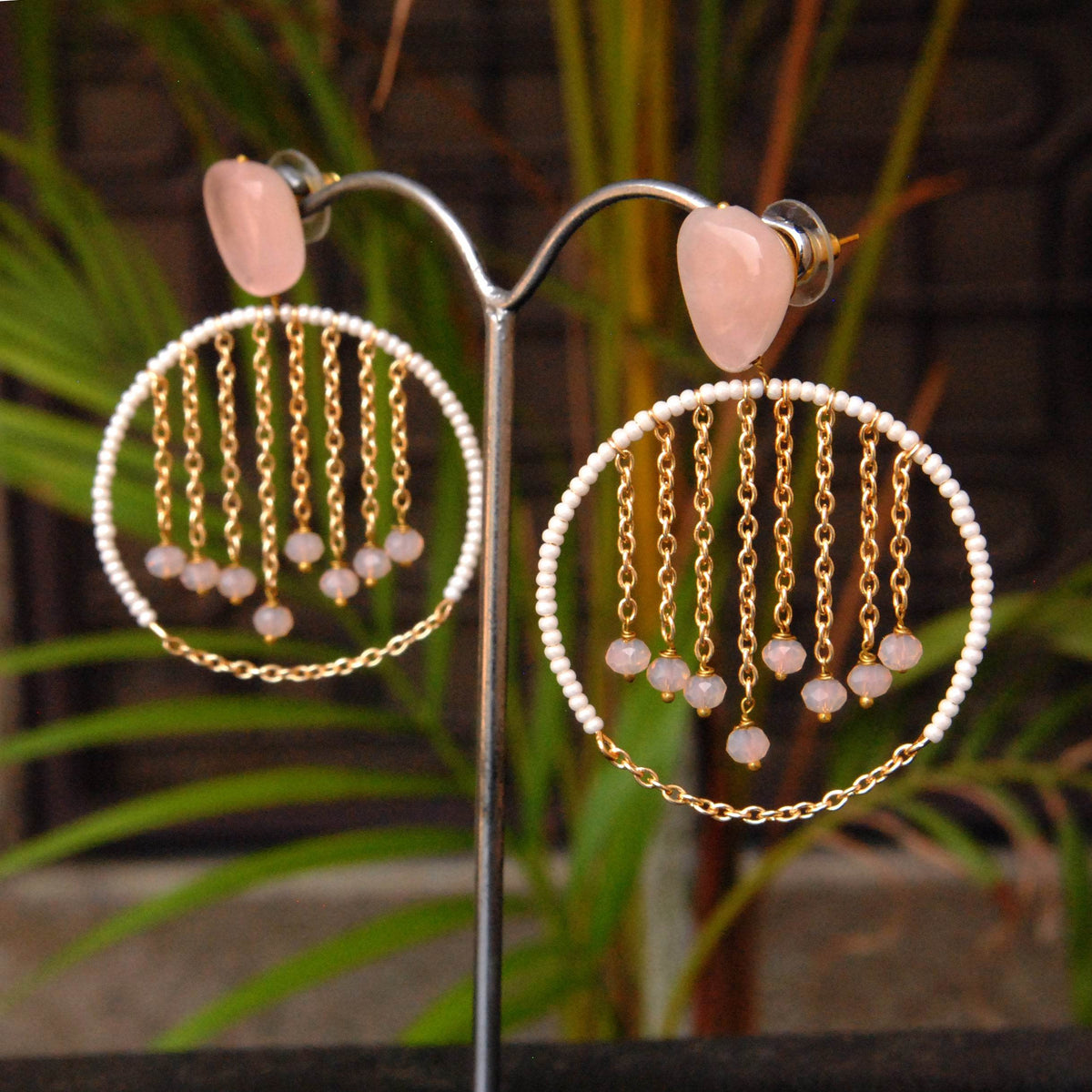 Traditional Kundan earrings in gold-tone, perfect for weddings and festive wear